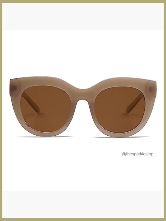 Polarized Cat Eye Sunglasses Retro Oversized Plastic Frame main image 4